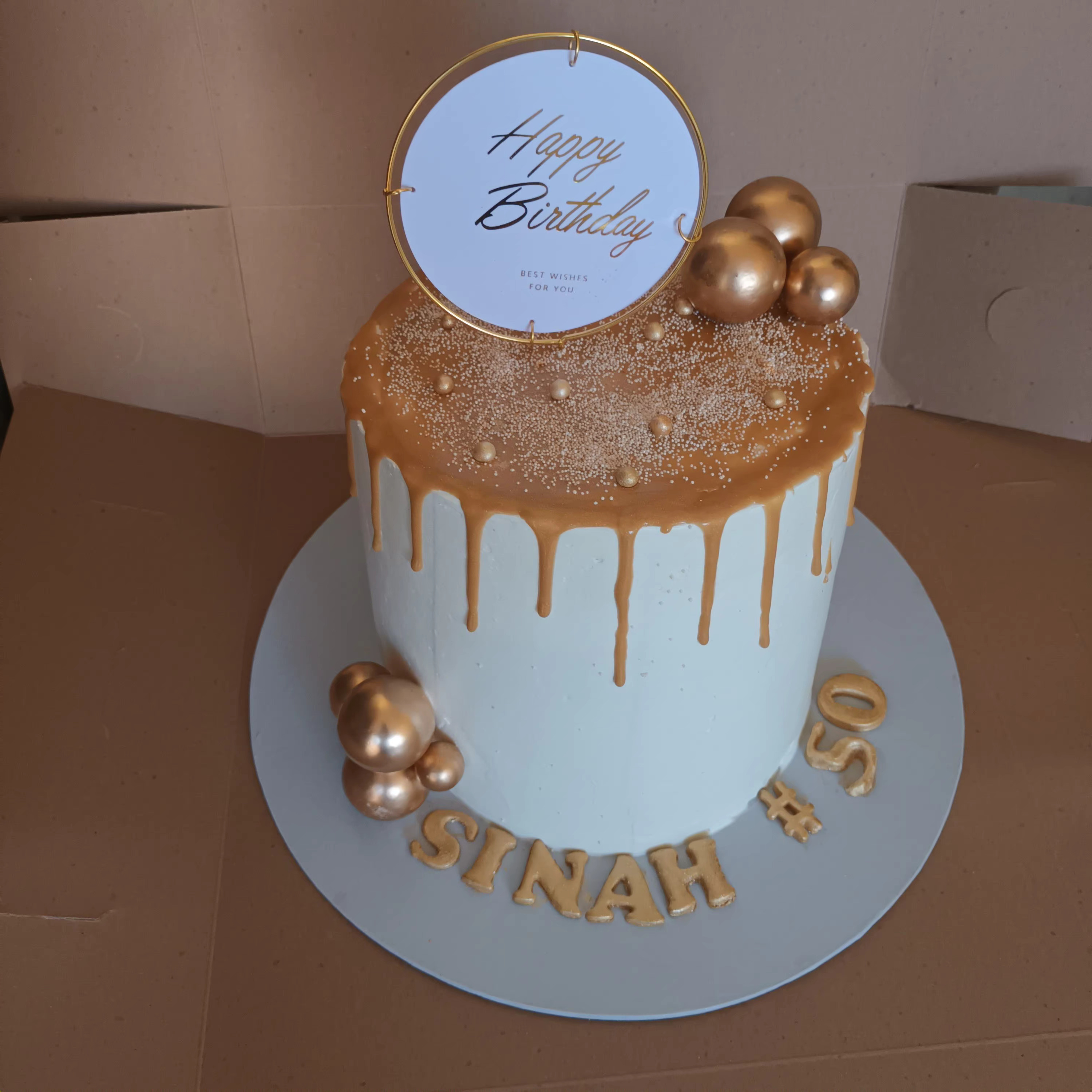 Gold Drip Birthday Cake